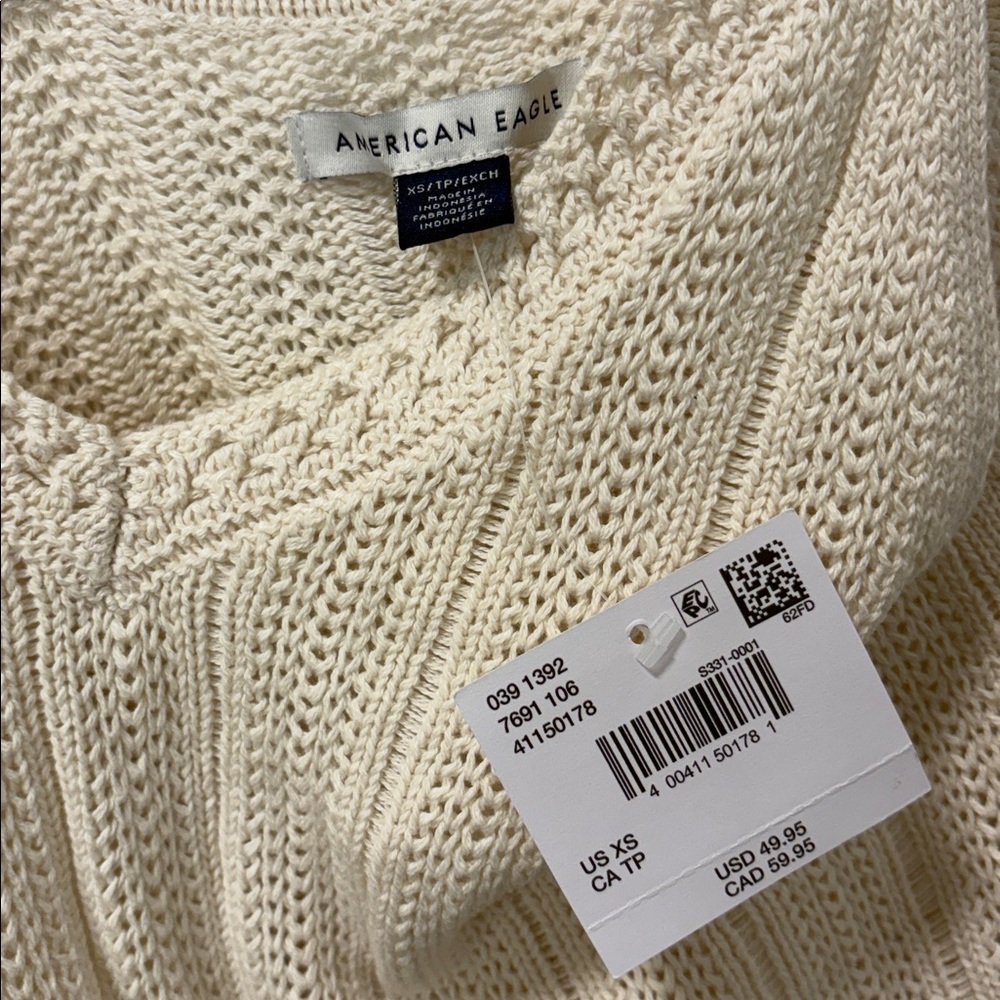 AMERICAN OUTFITTERS CREAM KNIT TOP - Picture 2 of 4